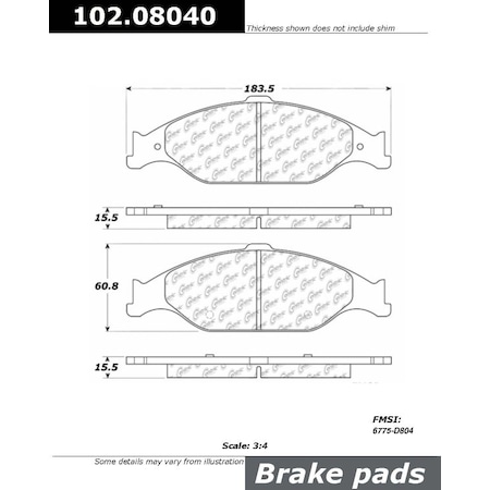 Centric Parts CTEK Brake Pads, 102.08040 102.08040